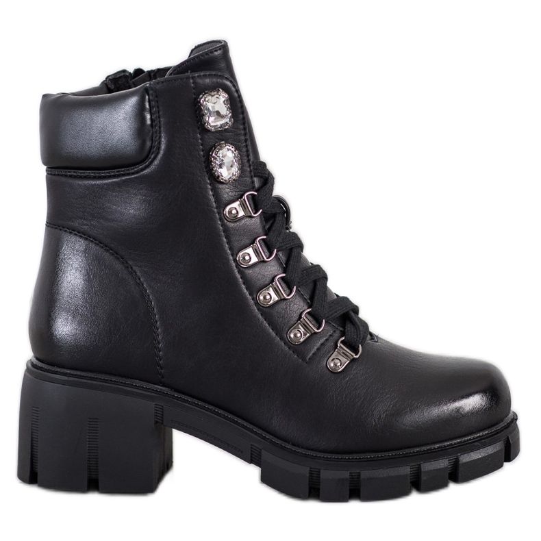 Ideal Shoes Ouvriers du cuir écologique le noir