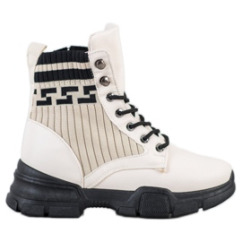 SHELOVET Travailleurs de la mode à lacets blanc noir