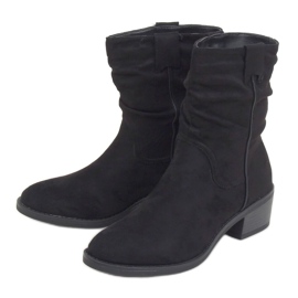 Bottines noires à talons bas 3345 Noir