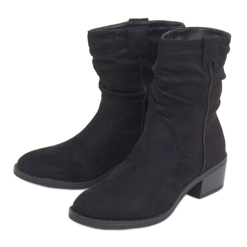 Bottines noires à talons bas 3345 Noir le noir