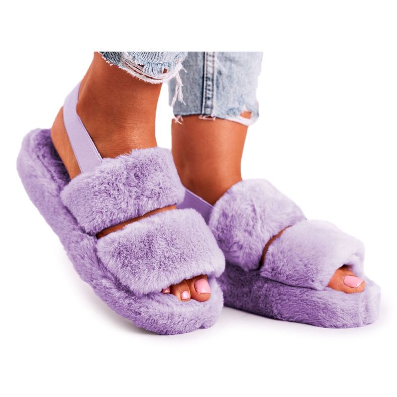 FRJ Chaussons pour femmes sur la plate-forme Fourrure Violet Cotton Candy FRJ Chaussons pour femmes sur la plate-forme Fourrure Violet Cotton Candy