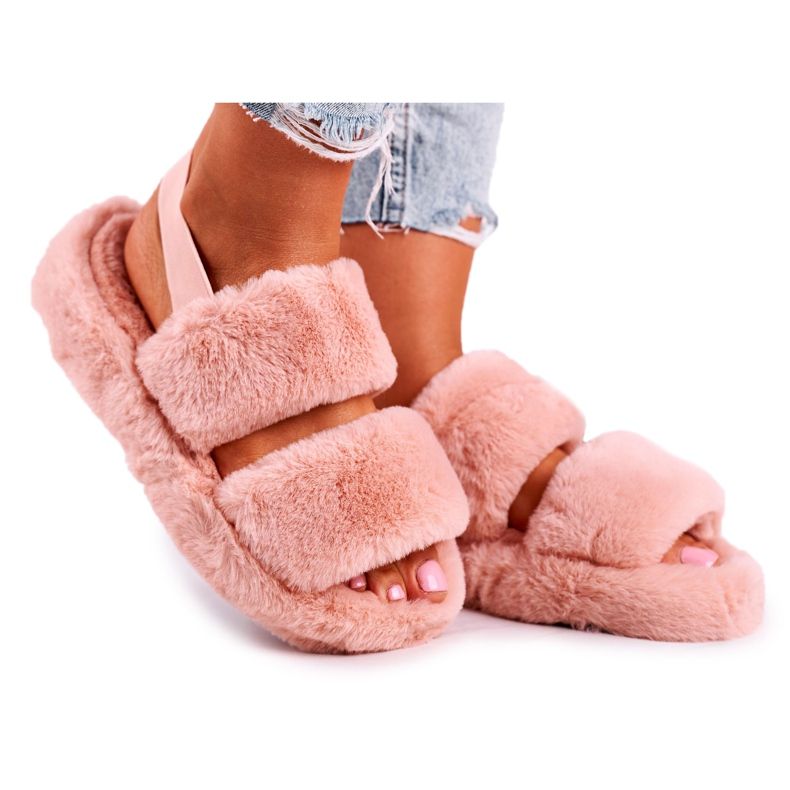 FJ1 Chaussons pour Femmes sur la Plateforme Fourrure Orange Barbe à Papa FJ1 Chaussons pour Femmes sur la Plateforme Fourrure Orange Barbe à Papa