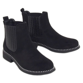 Bottines Chelsea noires, daim noir HQ231 Noir le noir