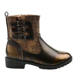 Bottines enfant fille marron Ykslet brun