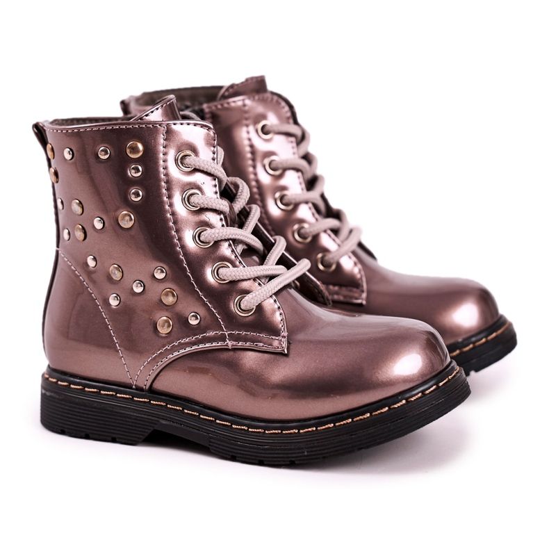 Bottines Chaudes Enfant Strass Laquées Fame argent gris Bottines Chaudes Enfant Strass Laquées Fame argent gris