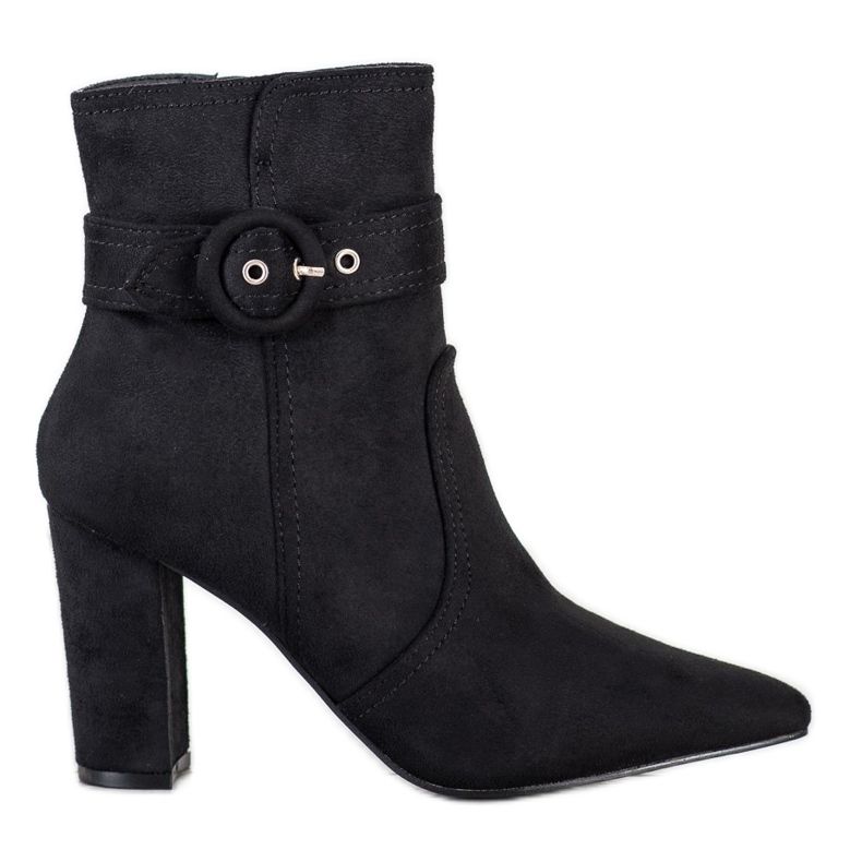 Laura Mode Bottes élégantes noires à Spitz le noir