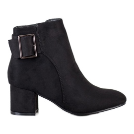 Top Shoes Bottines En Daim Avec Boucle le noir