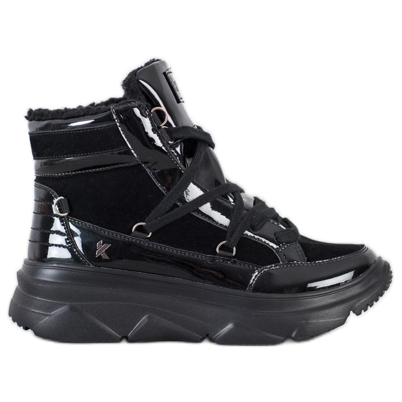 Kylie Trappeurs laqués noirs à la mode le noir