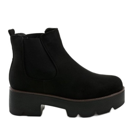 Bottines en daim noir sur la plateforme Arnlando le noir
