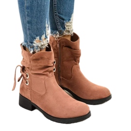 Bottines Afforen en daim rose