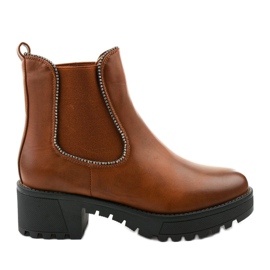 Bottes camel sur la plateforme en éco-cuir Torwarine brun
