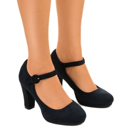 Escarpins en daim bleu sur le montant Liayarus bleu marine