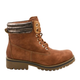 Bottines à lacets camel, isolées Halitta brun multicolore
