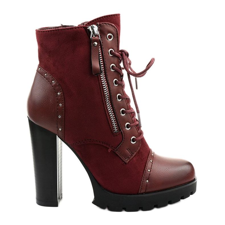 Boots bordeaux sur le poteau Holaxalim rouge Boots bordeaux sur le poteau Holaxalim rouge