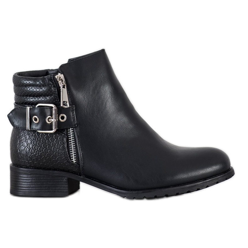 Kayla Bottes décontractées avec boucle le noir
