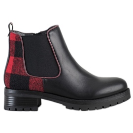 SHELOVET Bottes à carreaux confortables le noir