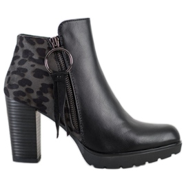 Goodin Bottes chaudes à imprimé léopard le noir