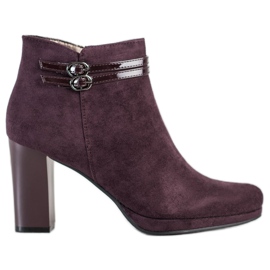 M.Daszyński Bottines élégantes à rayures rouge multicolore