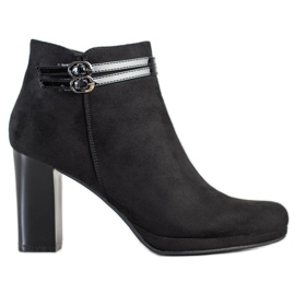 M.Daszyński Bottines élégantes à rayures le noir