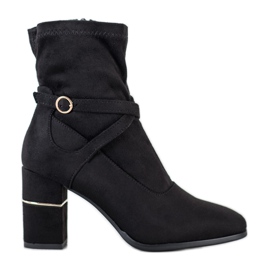 Goodin Bottes avec un insert doré le noir