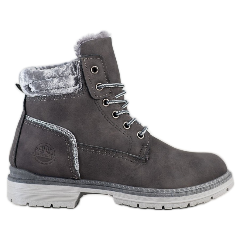 SHELOVET Bottes de randonnée à tige en velours argent gris
