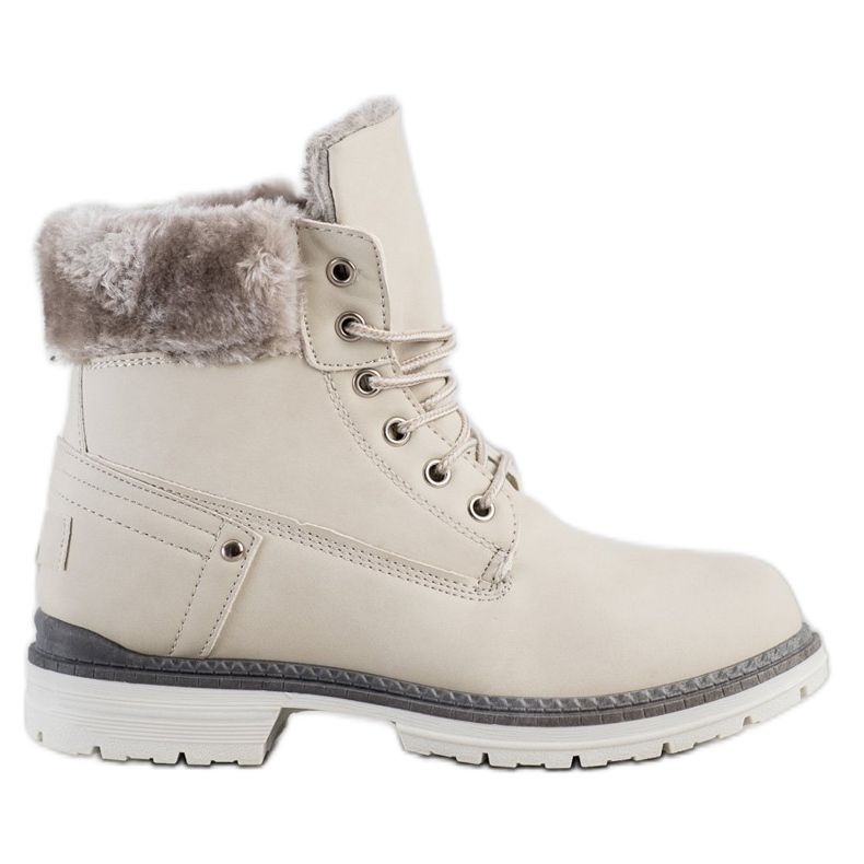 SHELOVET Bottes de randonnée avec fourrure beige SHELOVET Bottes de randonnée avec fourrure beige