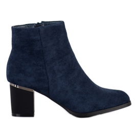 SHELOVET Bottines en daim bleu marine