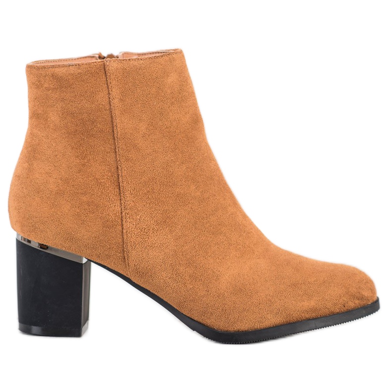 SHELOVET Bottines en daim camel brun jaune