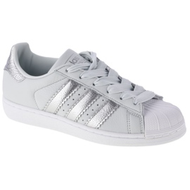 Chaussures Adidas W Superstar W CG6452 blanche argent