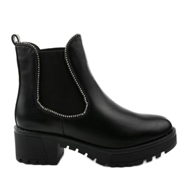Bottes noires sur la plateforme en éco-cuir Torwarine