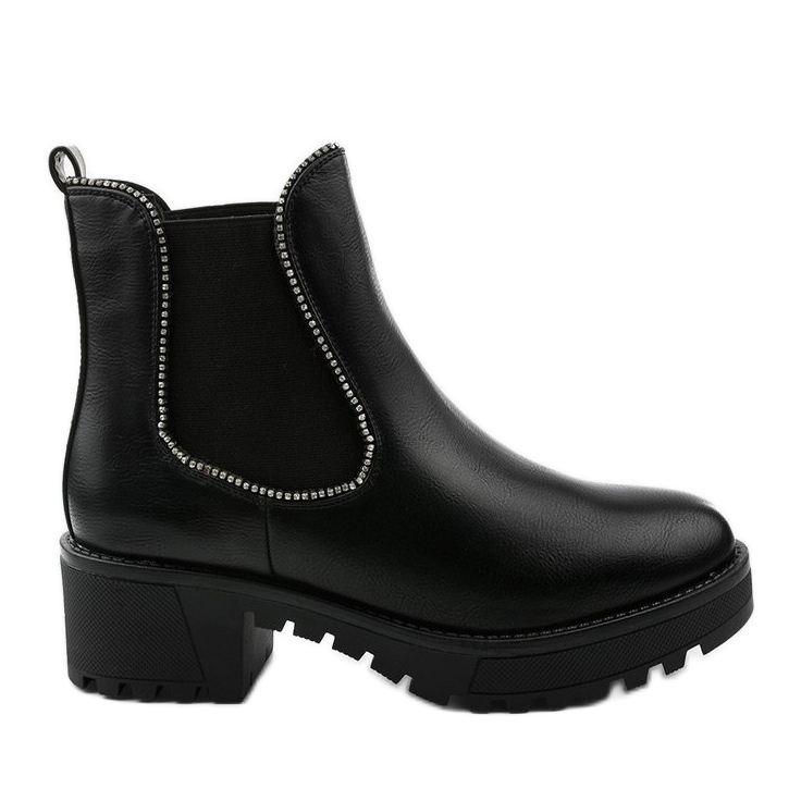 Bottes noires sur la plateforme en éco-cuir Torwarine le noir Bottes noires sur la plateforme en éco-cuir Torwarine le noir