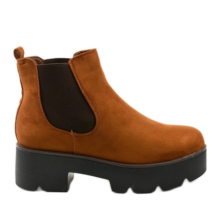 Bottines en daim camel sur la plateforme Arnlando brun jaune