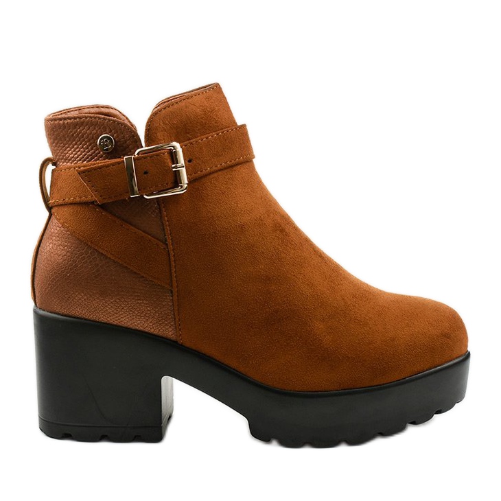 Bottines camel à fermeture éclair Meridvielle brun jaune