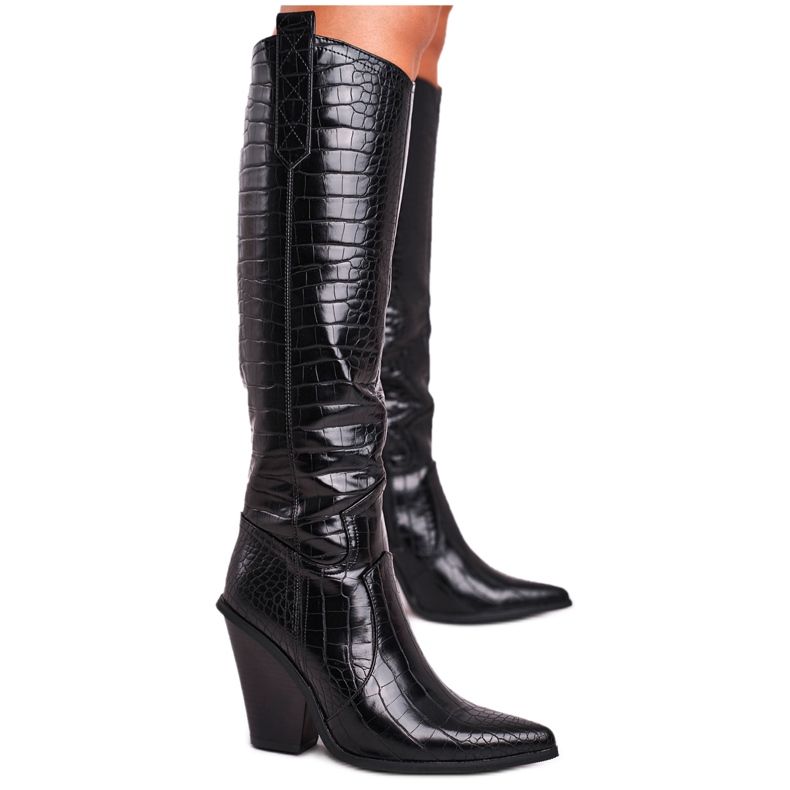 HAN Bottes À Talons Pour Femmes Noir Plus Haut le noir HAN Bottes À Talons Pour Femmes Noir Plus Haut le noir