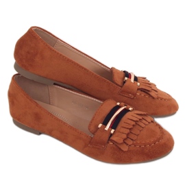 Mocassins femme camel 88-381 Camel brun multicolore