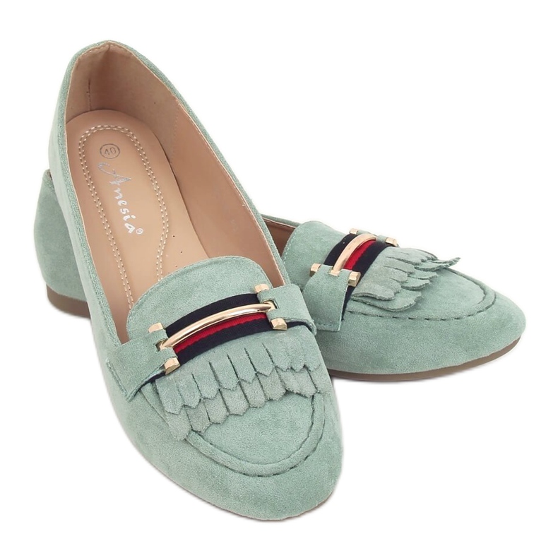 Mocassins femme aigue-marine 88-381 Vert
