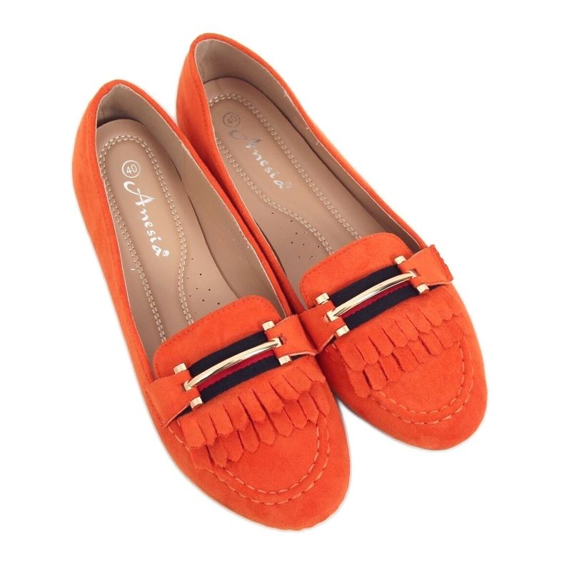 Mocassins femme orange 88-381 Orange