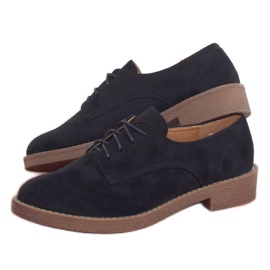 Noir TU146 Mocassins à lacets noirs