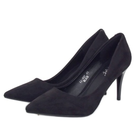 Talons hauts noirs sur un talon confortable LL-88p Noir le noir