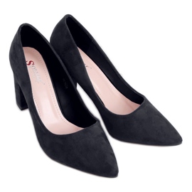 Escarpins sur le poteau noir NF-47P Noir le noir