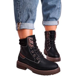 Femmes Black Warm Worker Trappers Timber brun noir
