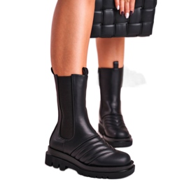 Joia Botte Haute Femme Jodhpur boots Massive Platform Noir Evelina