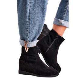 FG1 Bottines Femme Daim Noir Vanya