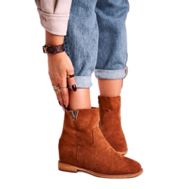 FG1 Bottines Femme Daim Marron Vanya brun