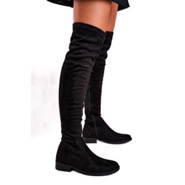 Cuissardes En Daim Pour Femmes Noir Rebecca le noir