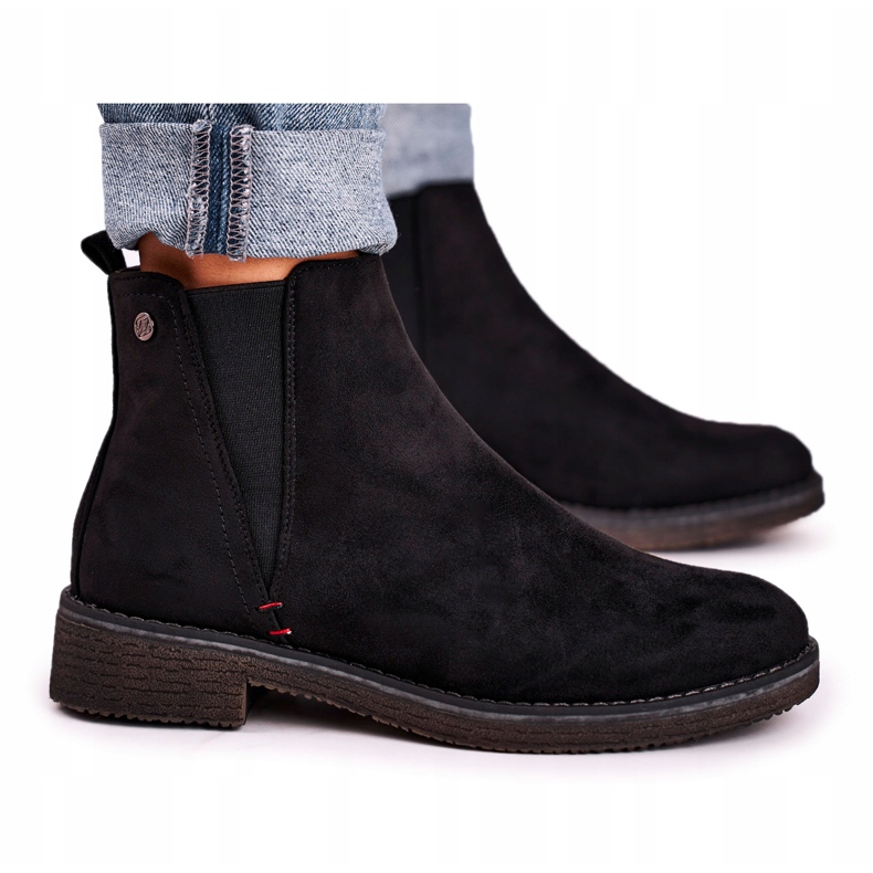 Bottes Jodhpur classiques pour femmes en daim noir chiné le noir