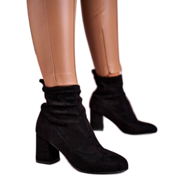 Bottes Classiques Pour Femmes Sur Talon En Daim Noir Anneau
