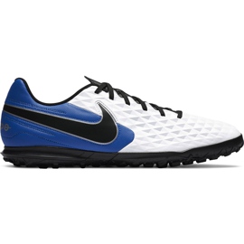 Chaussures de football Nike Tiempo Legend 8 Club Tf AT6109 104 blanc, bleu, noir blanc