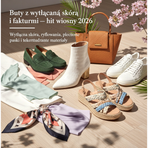 Chaussures avec cuir gaufré et textures – un hit du printemps 2026