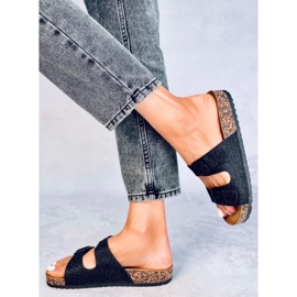 Chaussons Alexa en liège noir scintillant le noir 5